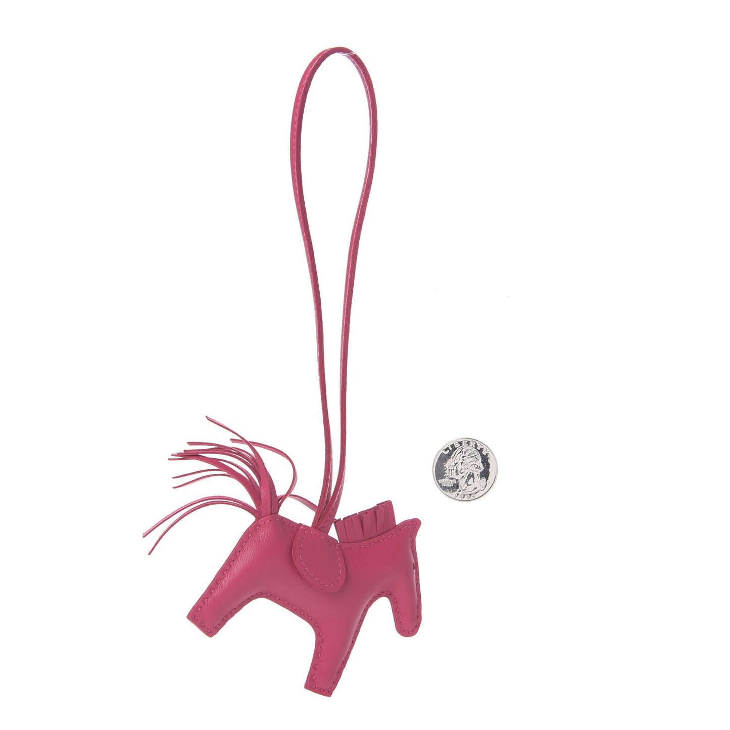 Milo Lambskin Grigri Rodeo Horse Bag Charm PM Rose Mexico