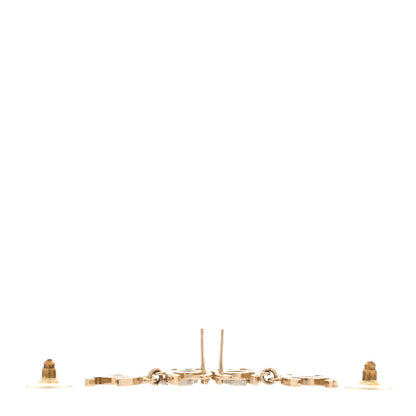 Chanel Crystal Pearl Double CC Drop Earrings Gold Silver 3 of 5