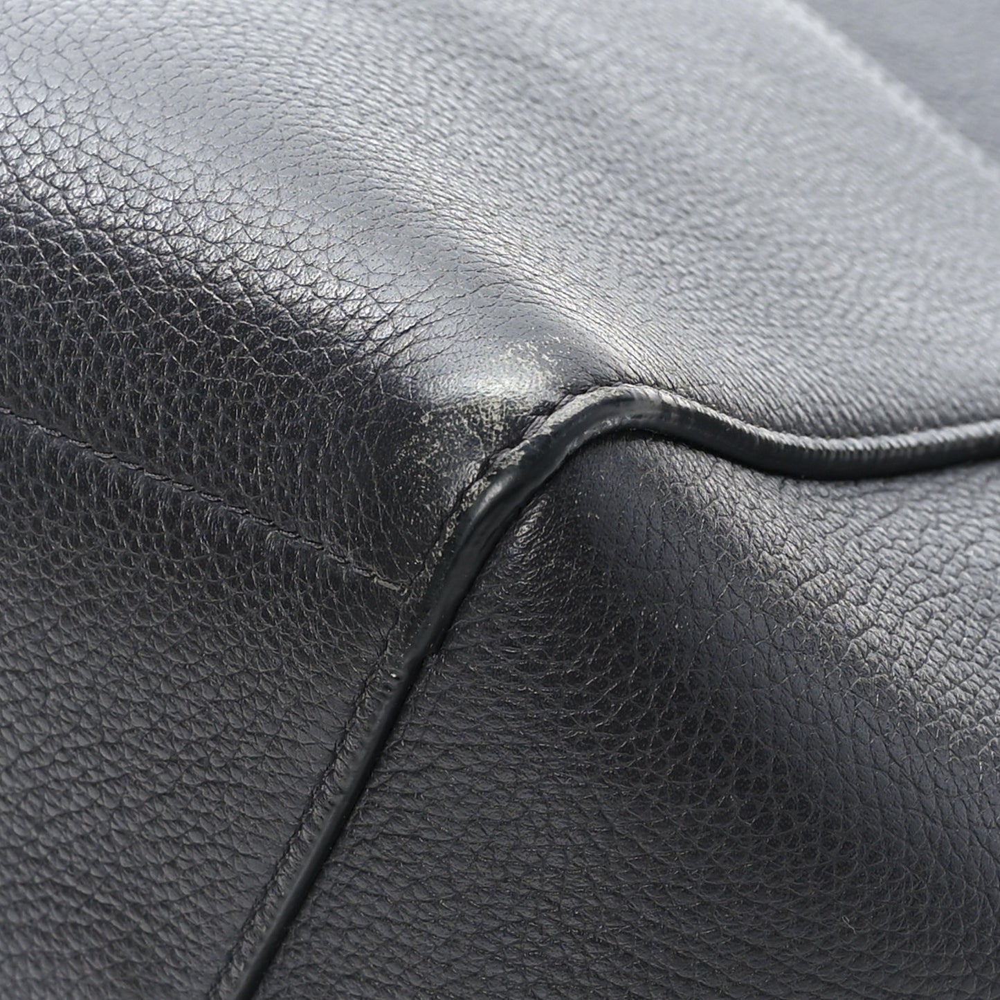 Soft Grained Calfskin Sangle Bucket Bag Grey
