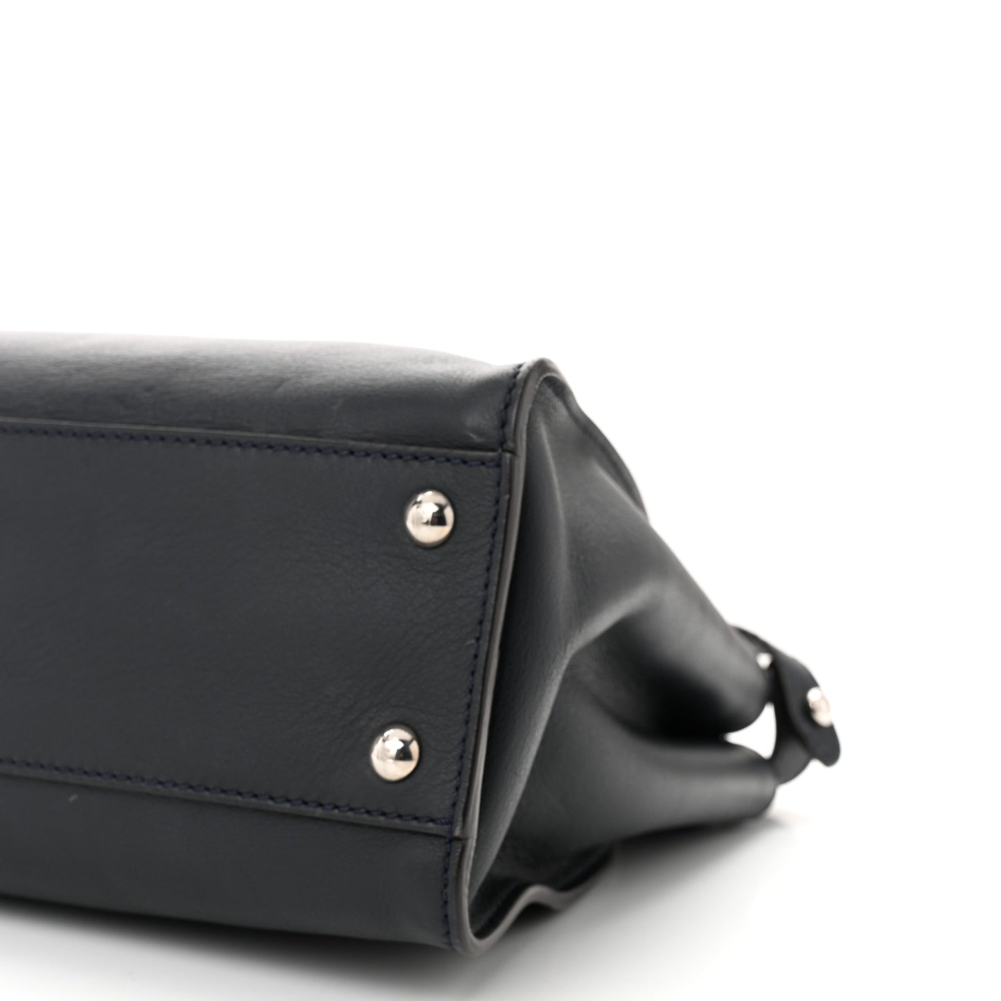 Vitello Seta Shiny Nappa Medium Peekaboo Iconic Satchel Blue Notte Ardesia