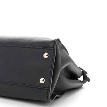 Fendi Vitello Seta Shiny Nappa Medium Peekaboo Iconic Satchel Blue Notte Ardesia 11 of 11