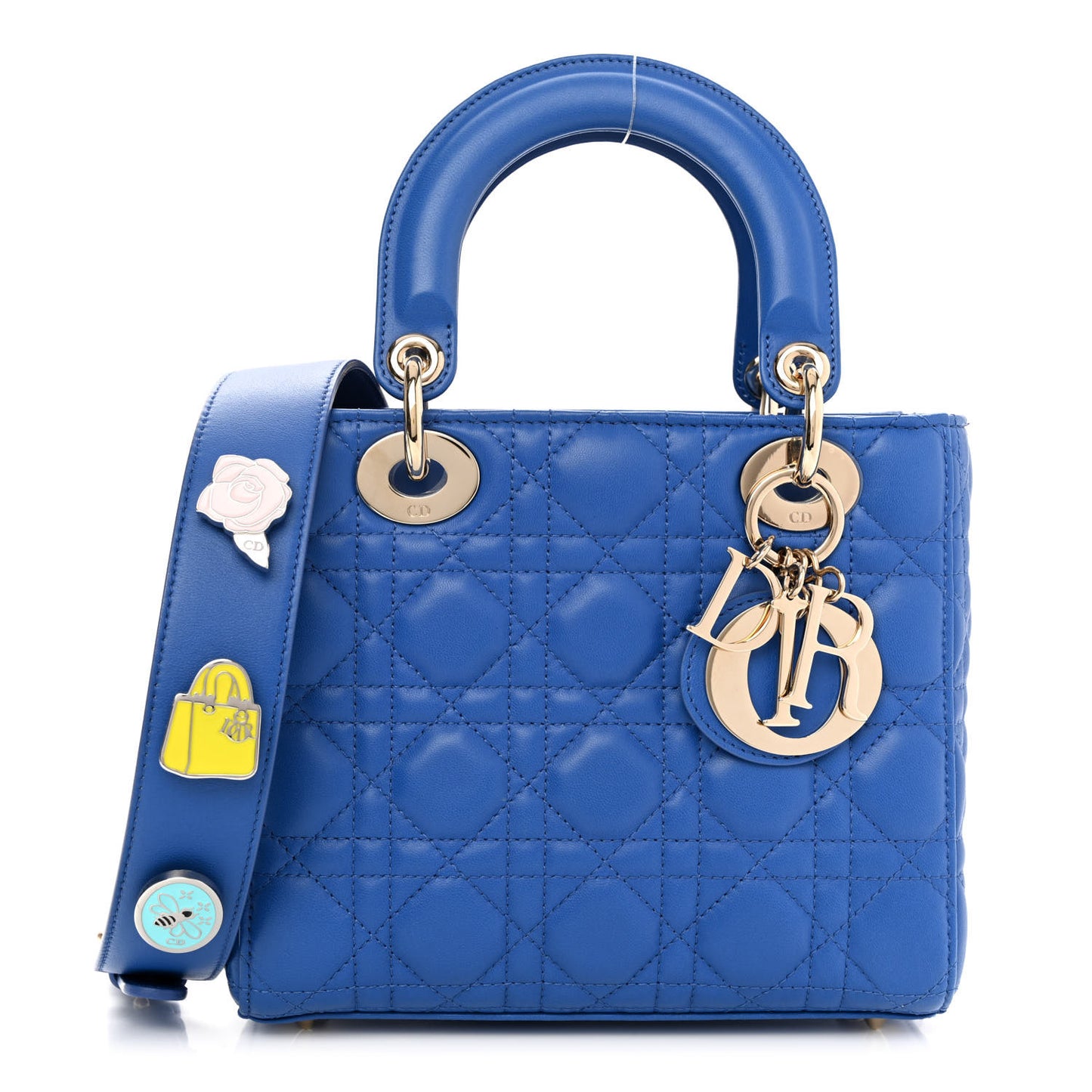 Lambskin Cannage Small Lucky Badges My Lady Dior Blue