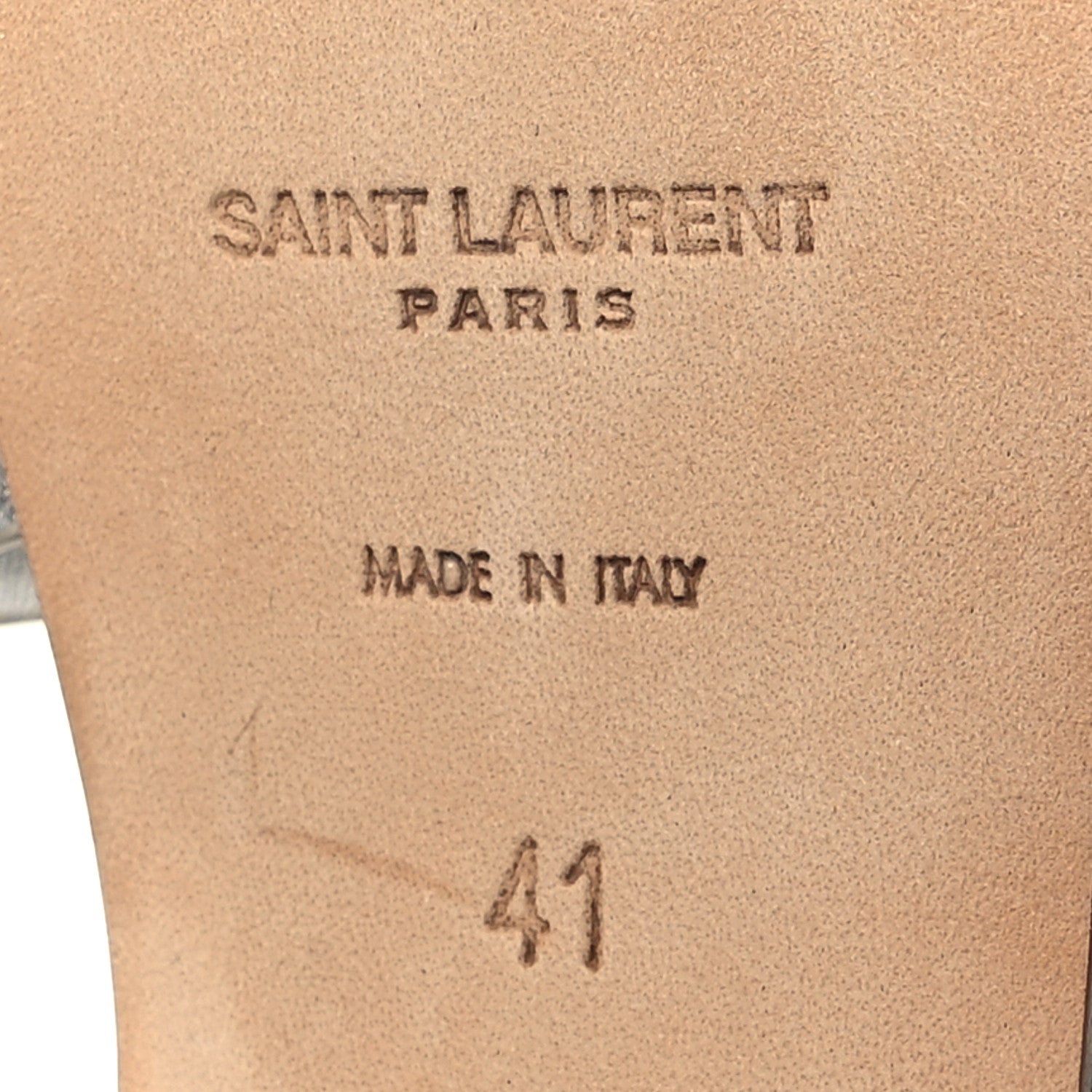 Saint Laurent Metallic Calfskin Tribute 105 Platform Sandals 41 Silver 7 of 9