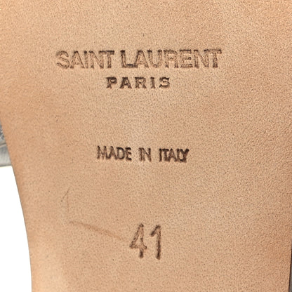 Saint Laurent Metallic Calfskin Tribute 105 Platform Sandals 41 Silver 7 of 9