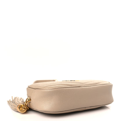 Saint Laurent Grain De Poudre Matelasse Monogram Mini Lou Camera Bag Dark Beige 4 of 8