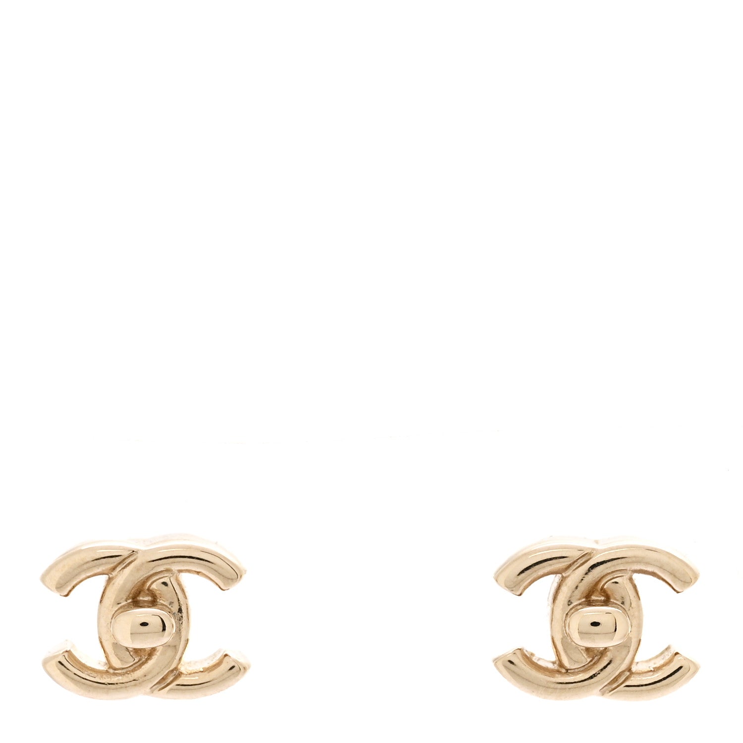 Chanel Metal CC Turnlock Earrings Gold 1 of 5