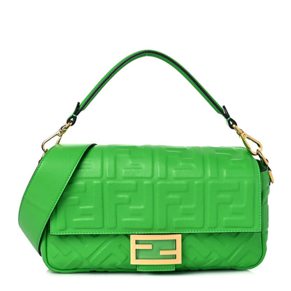 Fendi Nappa FF 1974 Embossed Baguette Tomatillo 1 of 10
