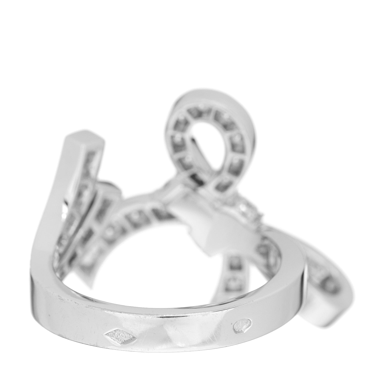 Van Cleef & Arpels 18K White Gold Diamond Ruban Between The Finger Ring 50 5.25 4 of 6