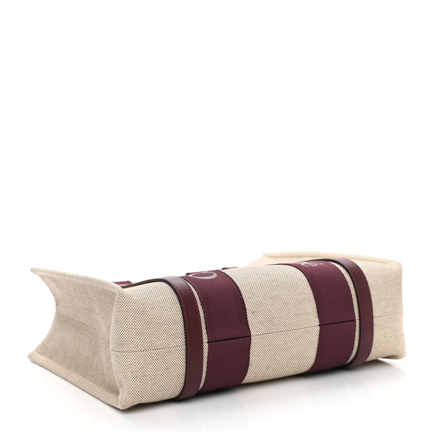 Cotton Calfskin Medium Woody Ribbon Tote Burgundy