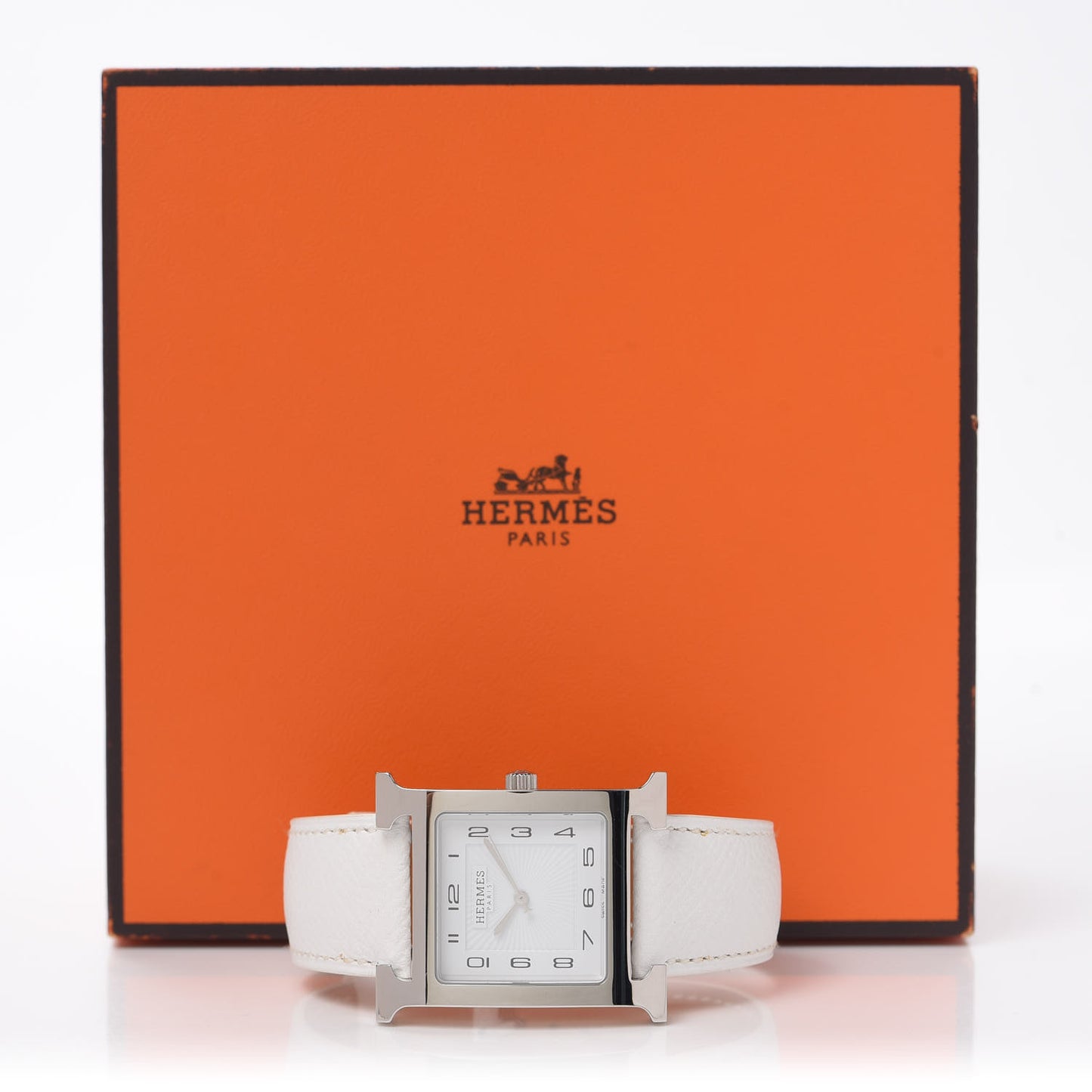 Stainless Steel Epsom 30.5mm Heure H Hour Quartz Watch Blanc