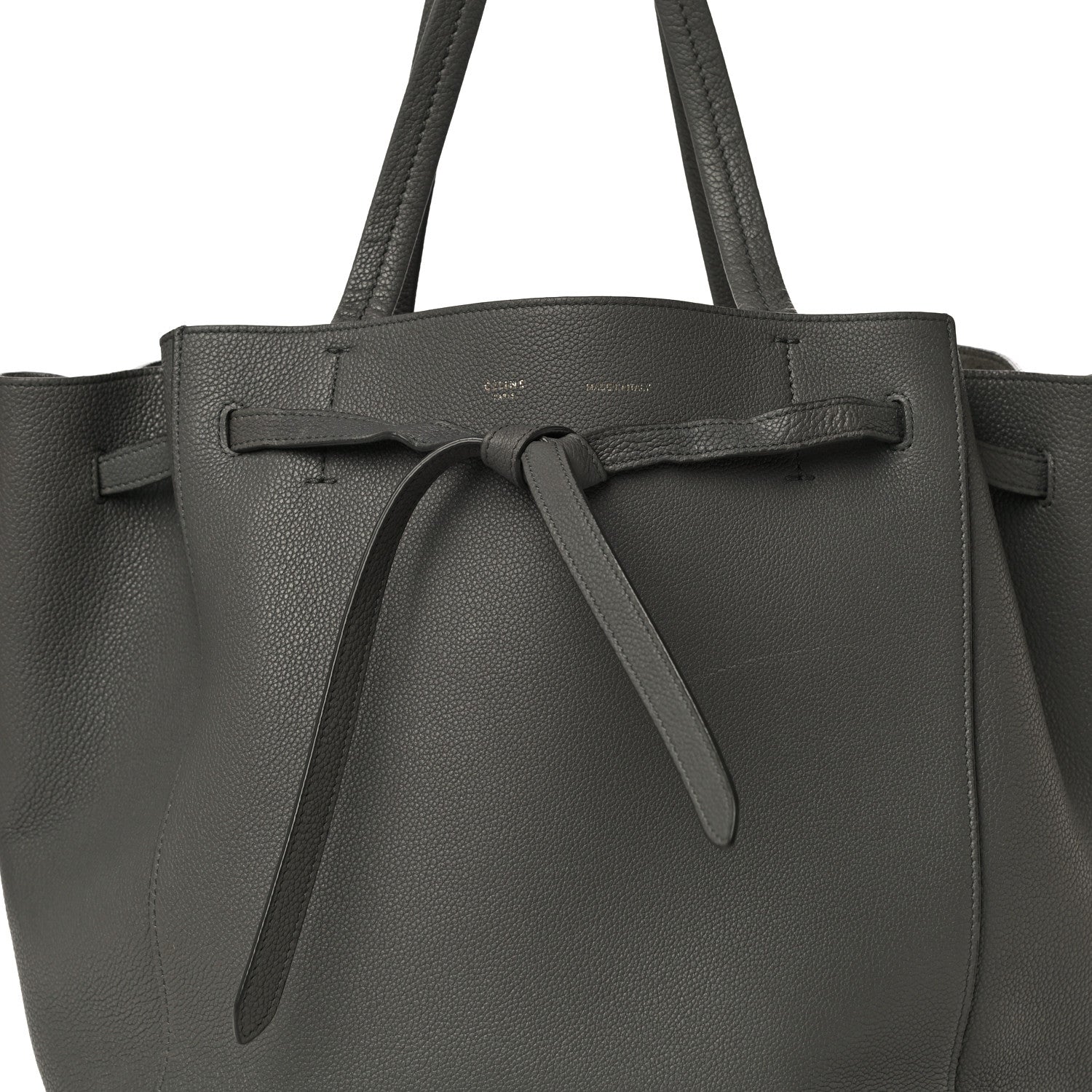 Celine Soft Grained Calfskin Small Belt Cabas Phantom Grey 7 of 15