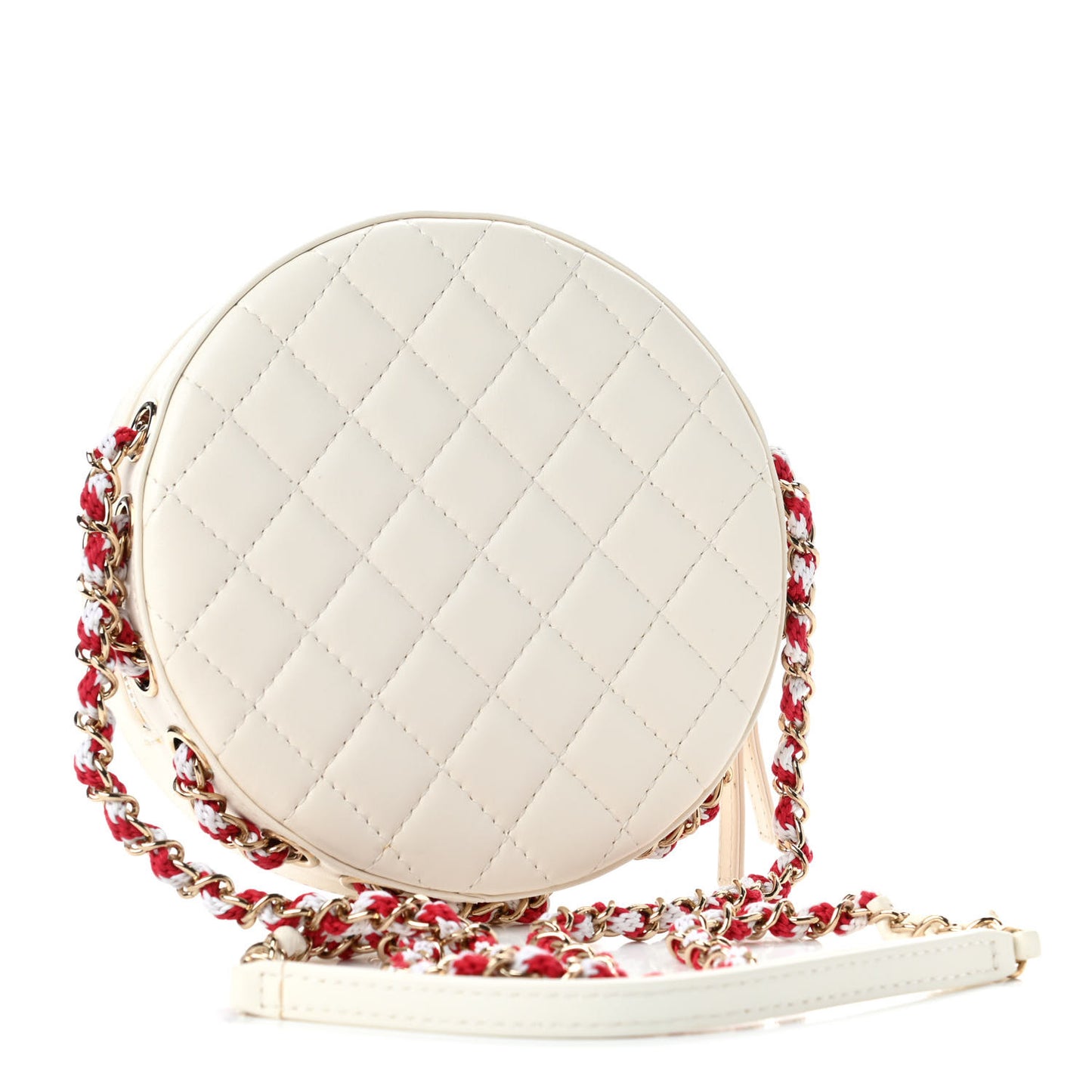 Lambskin Quilted La Pausa Float Bag White Red