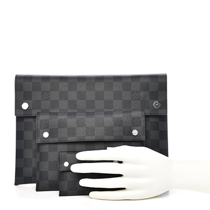 Louis Vuitton Damier Graphite Alpha Triple Pochette 3 of 11