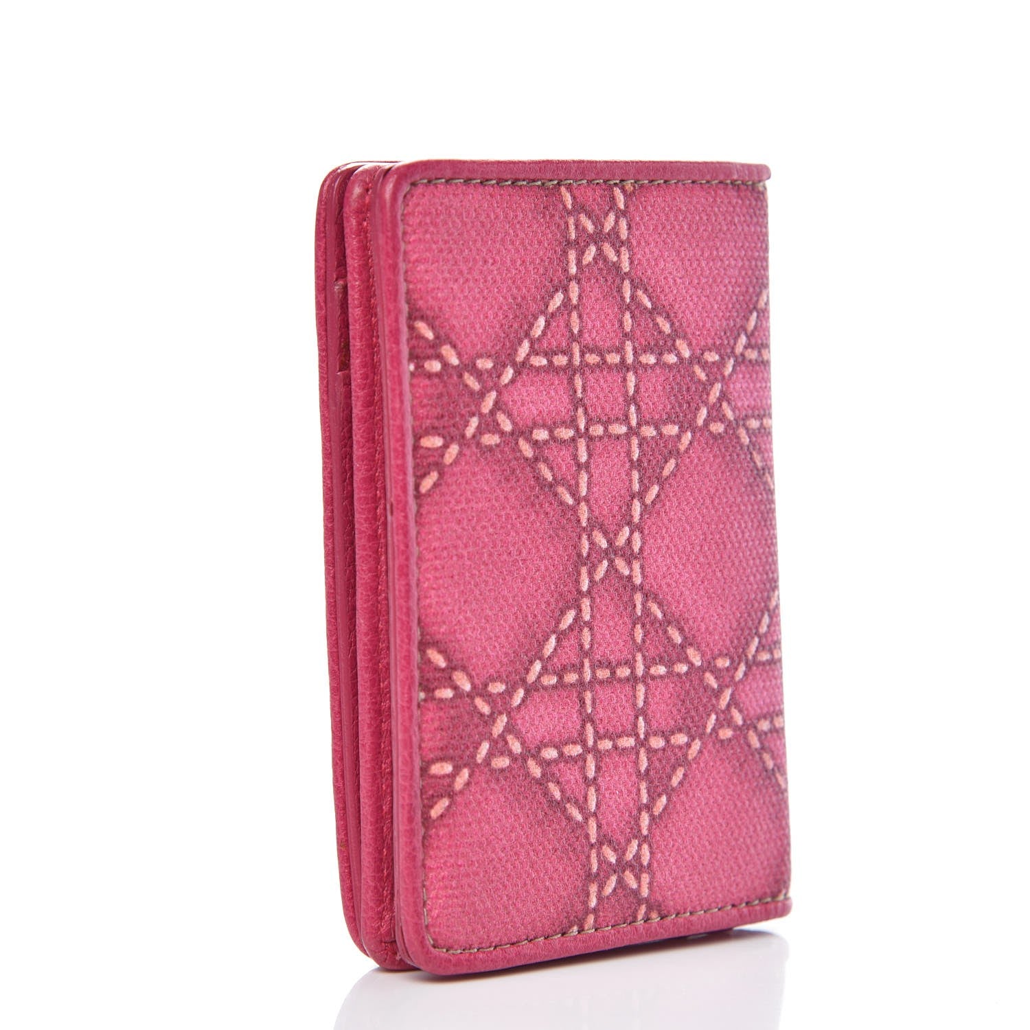 Christian Dior Canvas Cannage Lady Dior Card Holder Pink 3 of 8