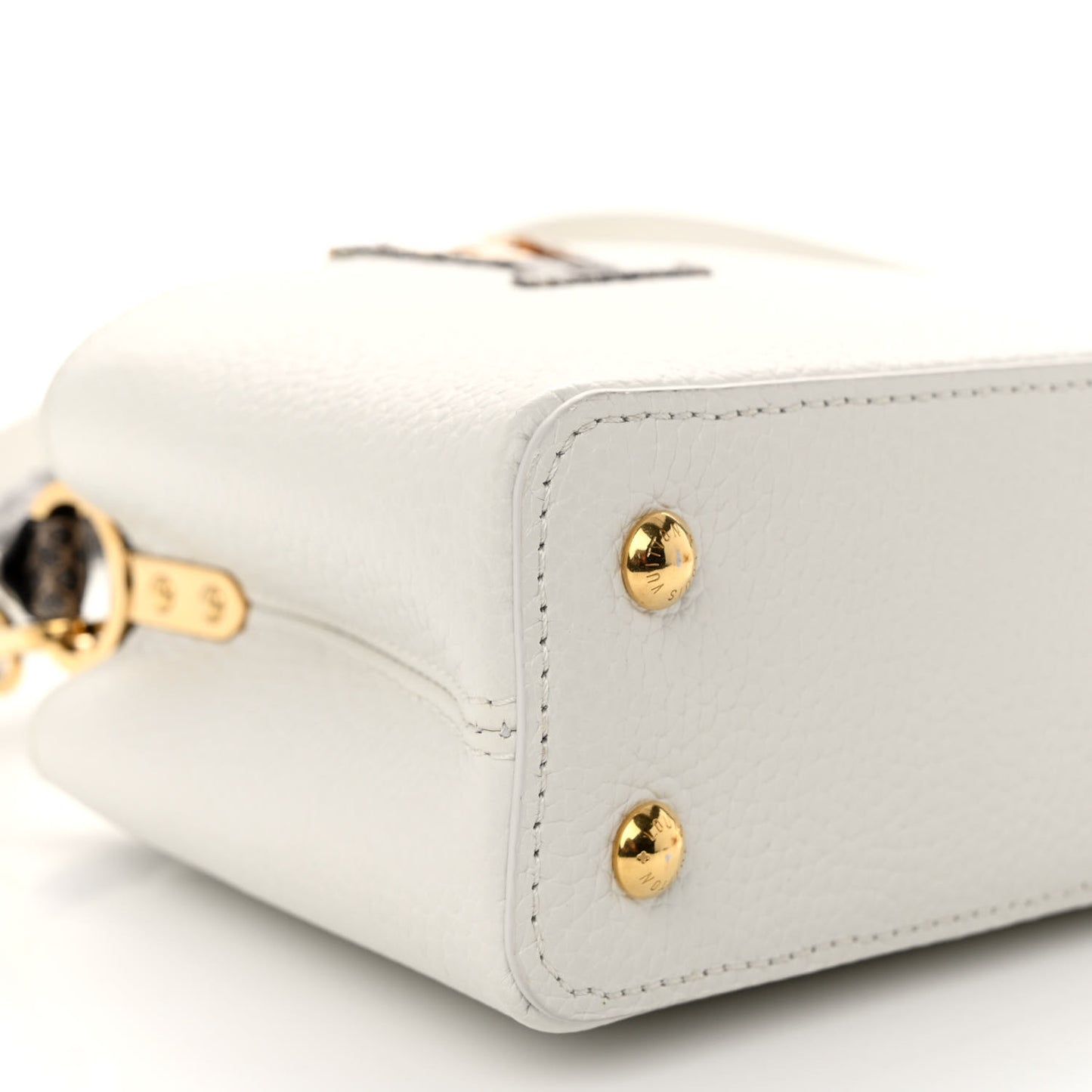 Taurillon Snakeskin Capucines Mini White