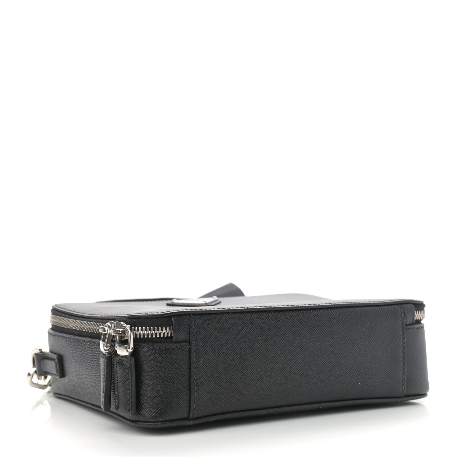 Prada Saffiano Travel Medium Brique Crossbody Bag Black 4 of 11