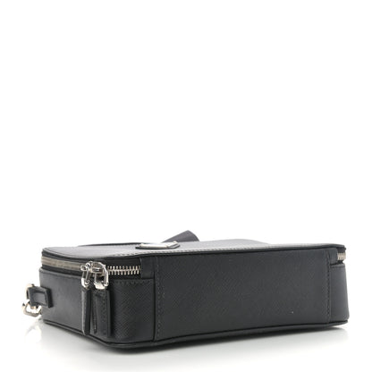 Prada Saffiano Travel Medium Brique Crossbody Bag Black 4 of 11