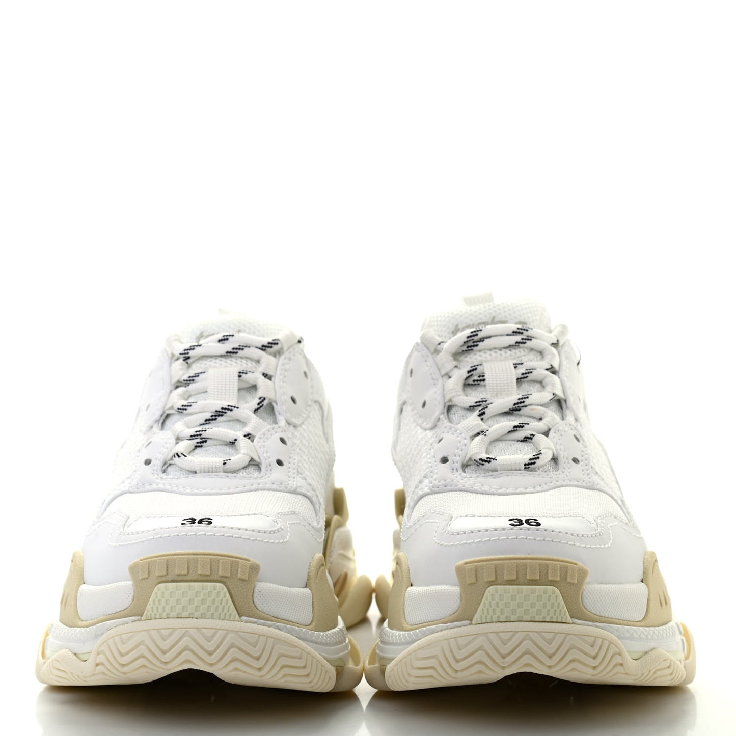 Fabric Mesh Womens Triple S Sneakers 36 White
