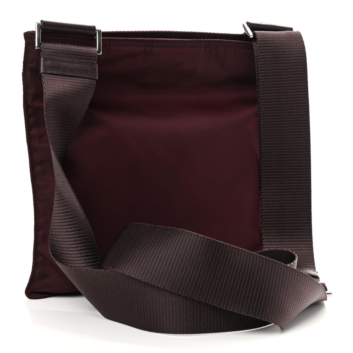 Prada Tessuto Nylon Small Flat Messenger Bag Granato 2 of 12
