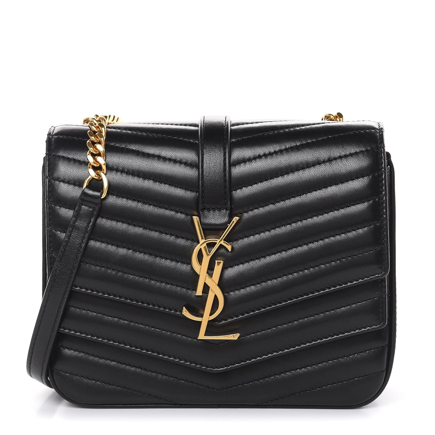 Lambskin Matelasse Chevron Monogram Small Sulpice Bag Black