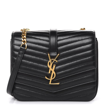 Saint Laurent Lambskin Matelasse Chevron Monogram Small Sulpice Bag Black 1 of 12