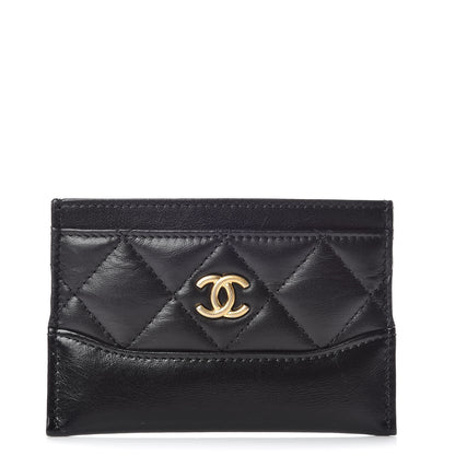 Chanel Aged Calfskin Quilted Gabrielle Card Holder Black 1 of 9