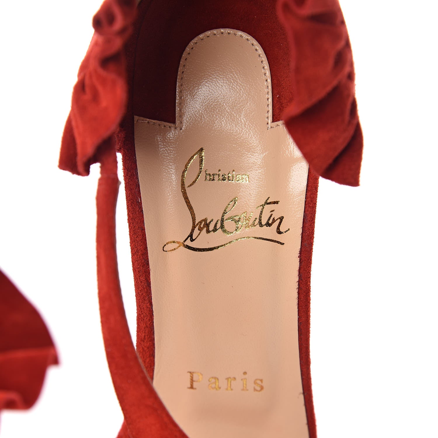 Christian Louboutin Suede Colankle 120 Sandals 37.5 Flamenco 7 of 7
