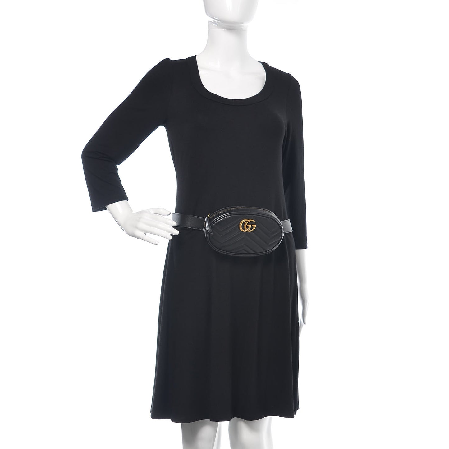 Calfskin Matelasse GG Marmont Belt Bag 95 38 Black