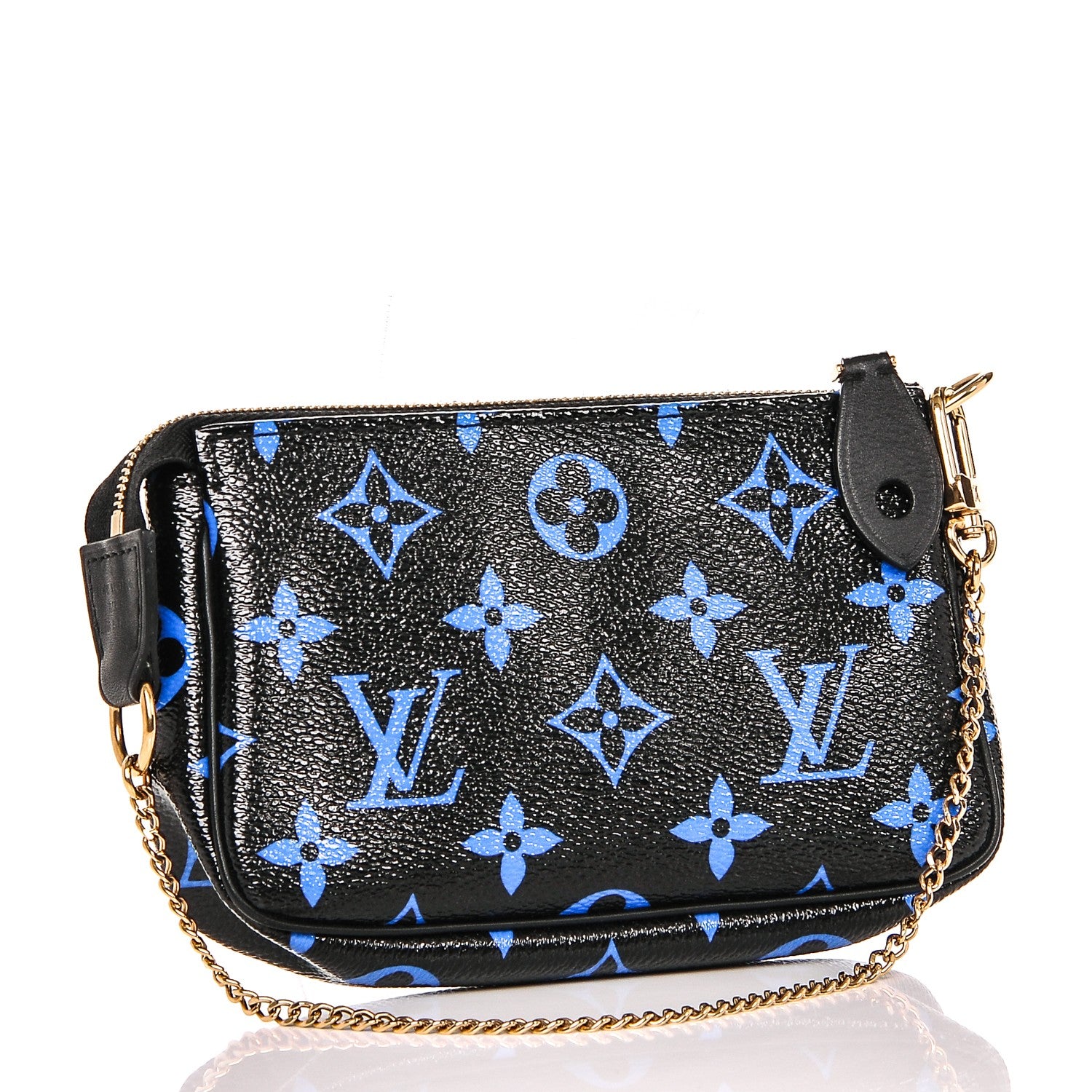 Louis Vuitton Colored Monogram Mini Pochette Accessories Blue Black 3 of 6