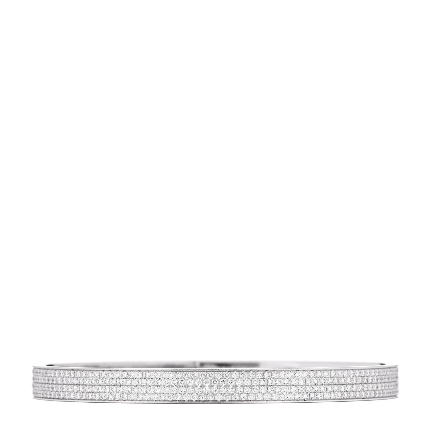 Hermes 18K White Gold Diamond PM Kelly Full Pave Bracelet ST 2 of 4