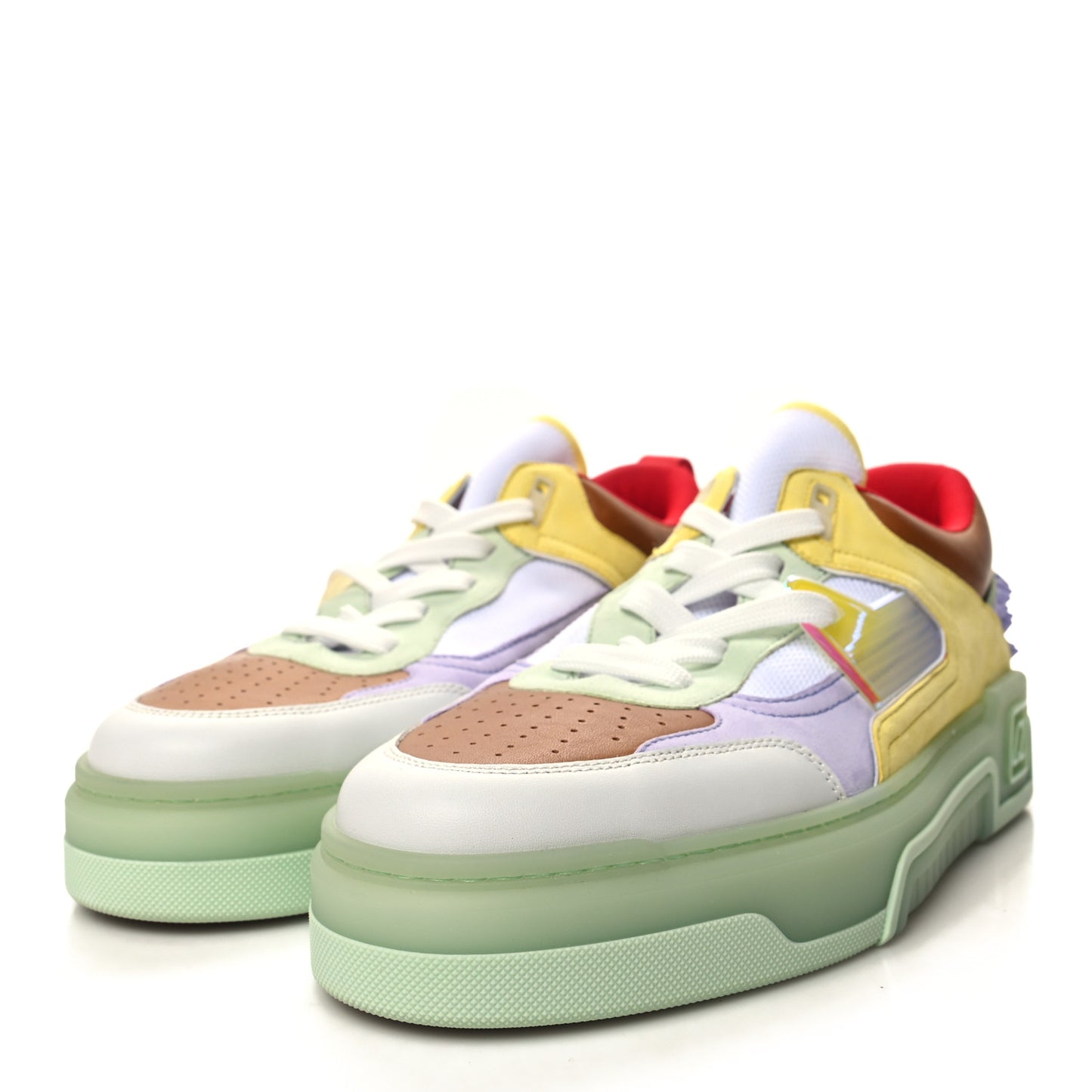 Calfskin Suede Spike Mens Astroloubi Flat Low Top Sneakers 45.5 Studio Green Lilac