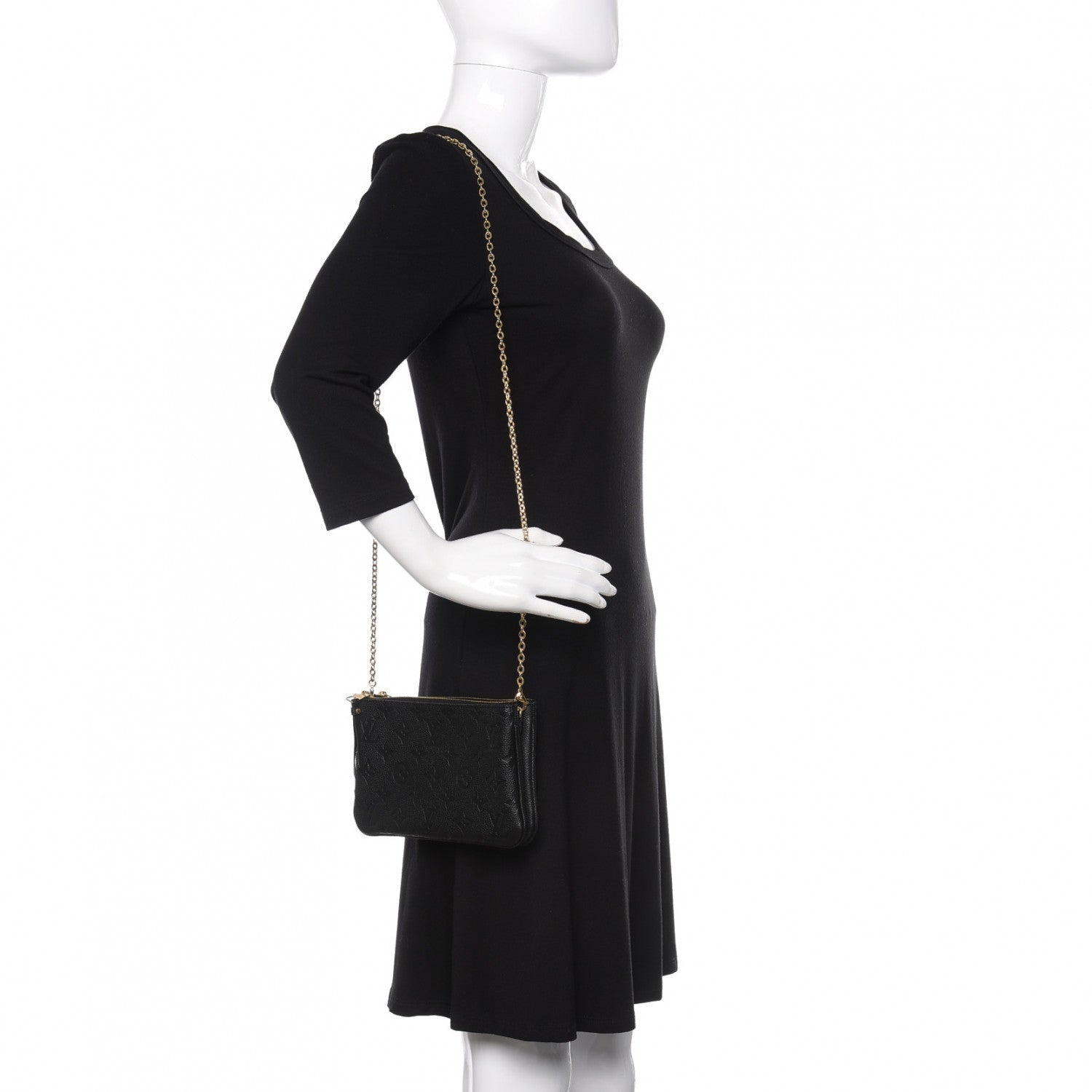Louis Vuitton Empreinte Double Zip Pochette Black 2 of 11