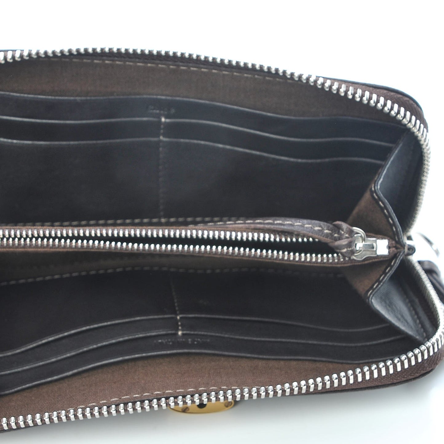 Calfskin Paddington Zip Around Wallet Brown