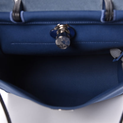 Hermes Vache Hunter Toile Herbag Zip 31 PM Bleu Brighton Bleu Saphir 6 of 16