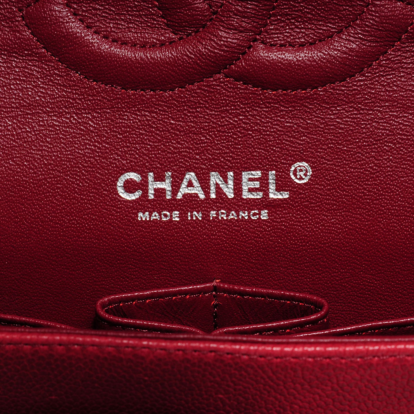 Washed Caviar Quilted 2.55 Reissue 225 Bijoux Chain Flap Red