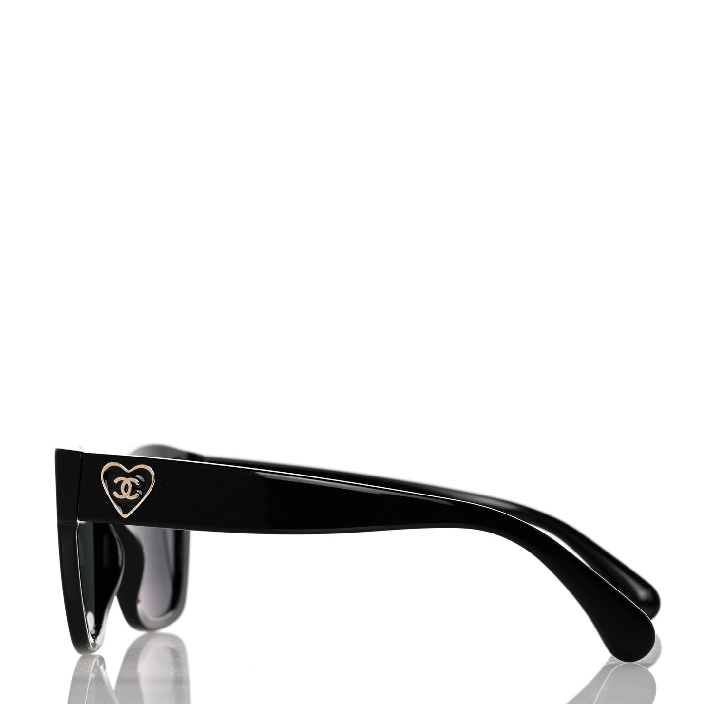 Acetate Square CC Heart Sunglasses 5478 Black
