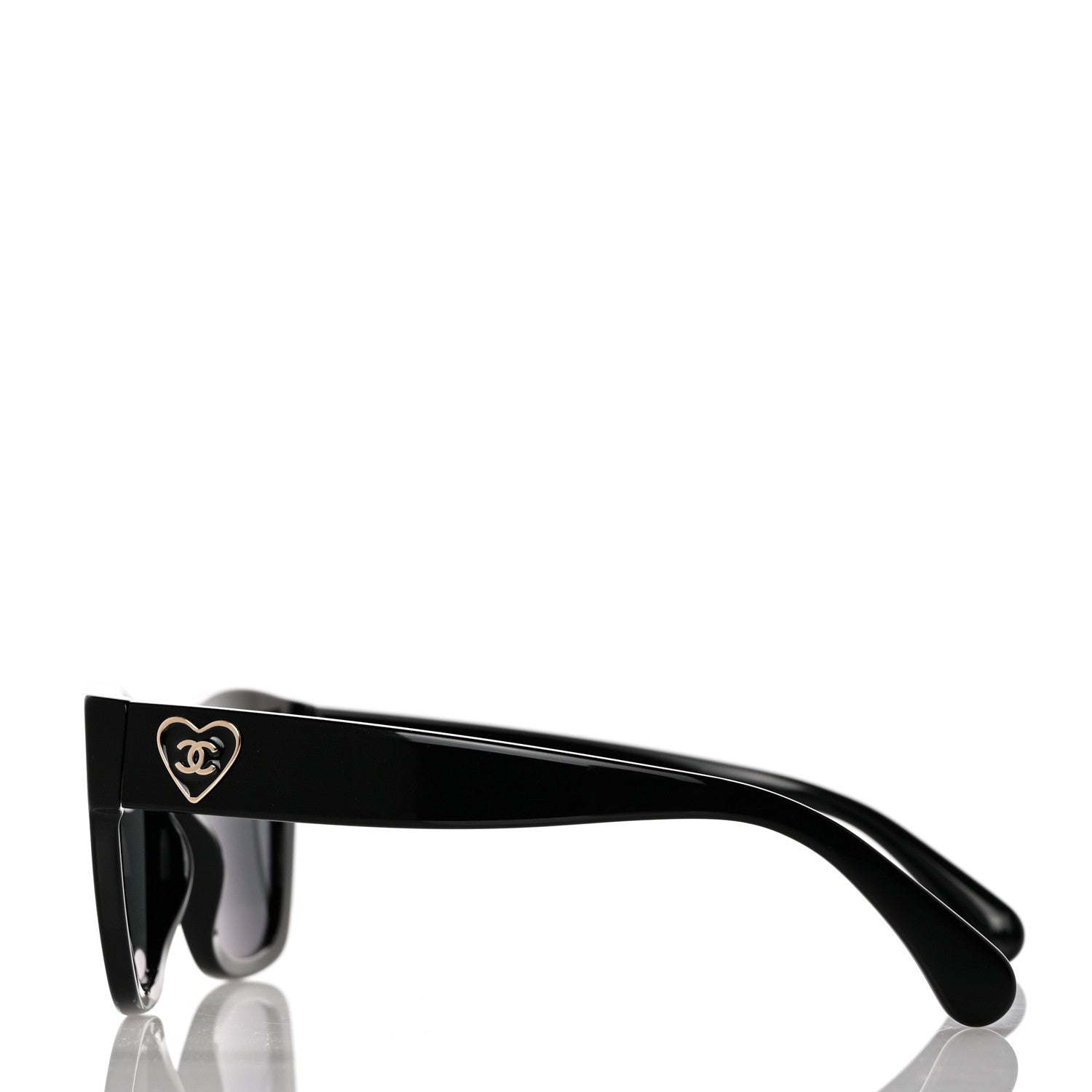 Chanel Acetate Square CC Heart Sunglasses 5478 Black 3 of 8