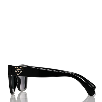 Chanel Acetate Square CC Heart Sunglasses 5478 Black 3 of 8