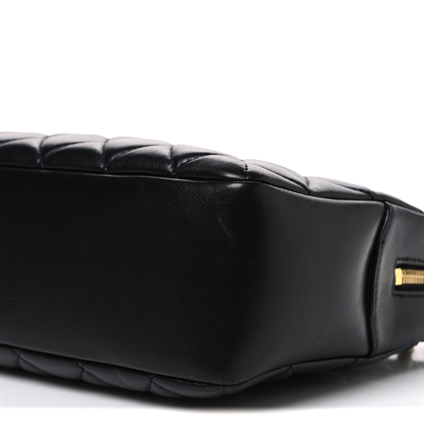 Lambskin Quilted Large Camera Case Black