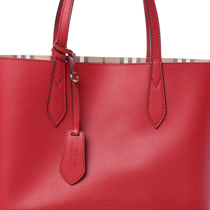 Burberry Haymarket Check Small Reversible Tote Poppy Red 12 of 12