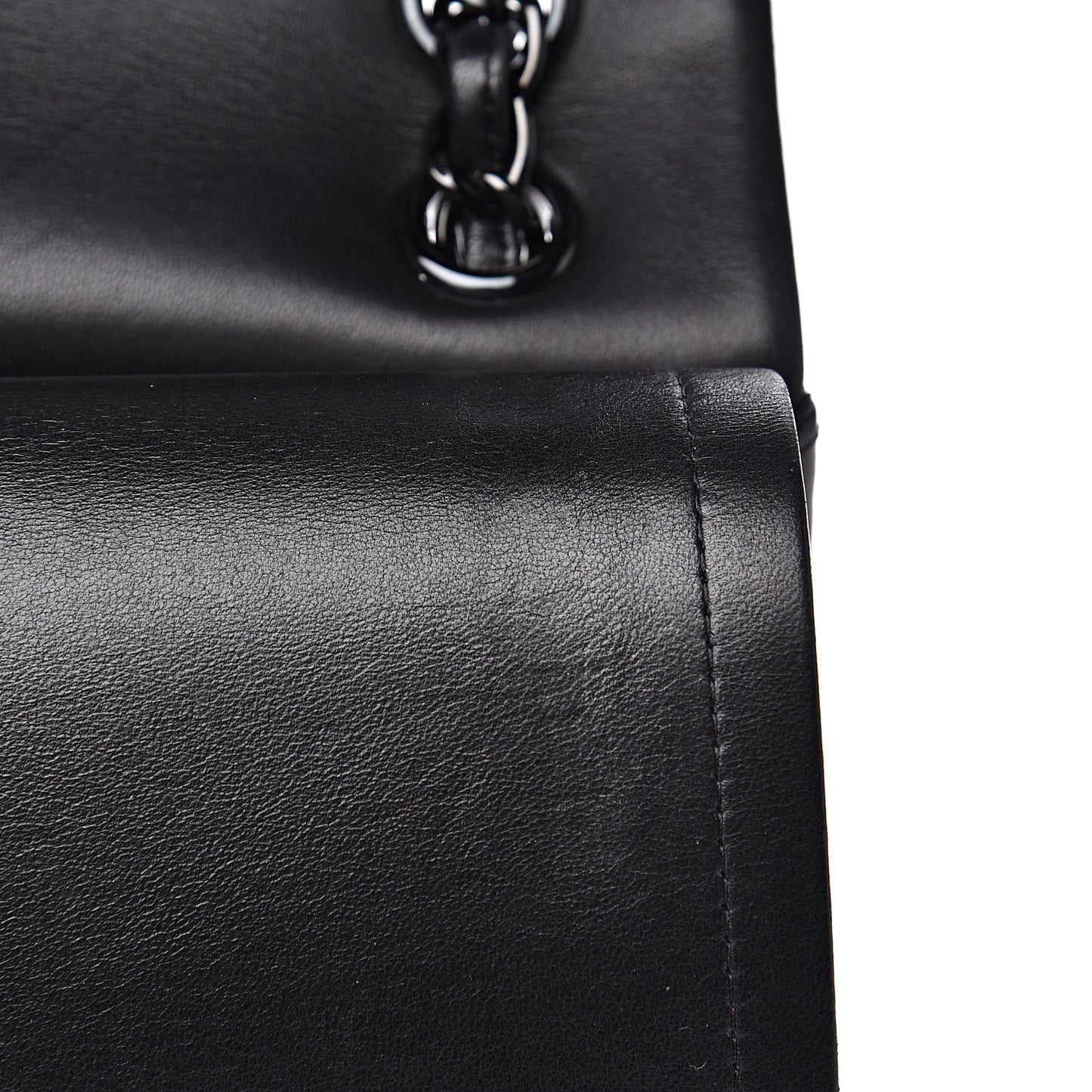 Lambskin Chevron Quilted Jumbo Double Flap So Black