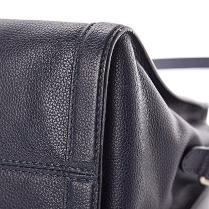 Alexander McQueen Pebbled Calfskin Small Skull Padlock Zip Around Tote Navy 15 of 16