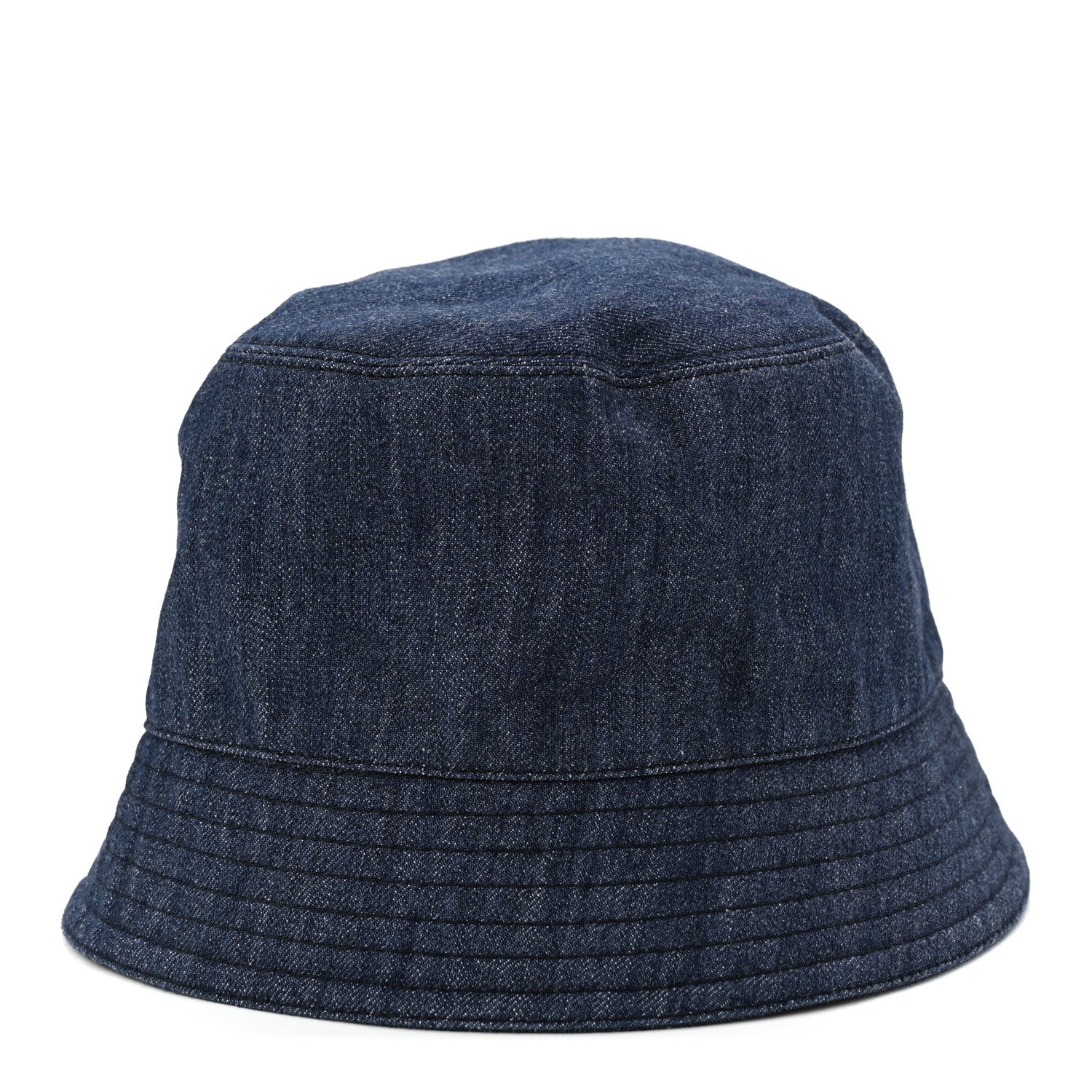 Prada Denim Metal Triangle Logo Bucket Hat M Navy 1 of 7