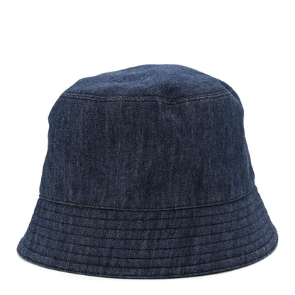 Prada Denim Metal Triangle Logo Bucket Hat M Navy 1 of 7
