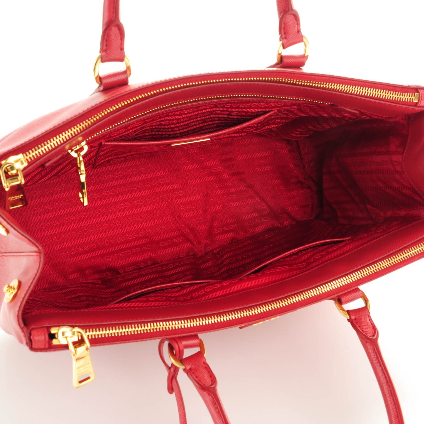 Saffiano Large Galleria Double Zip Tote Fuoco