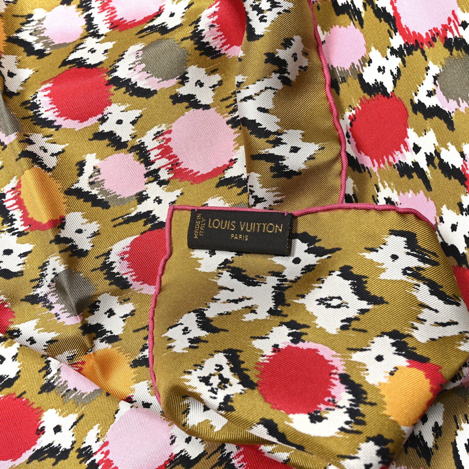 Louis Vuitton Silk Monogram Ikat Summer Square Scarf Moutard 3 of 4