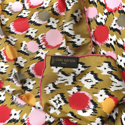 Louis Vuitton Silk Monogram Ikat Summer Square Scarf Moutard 3 of 4