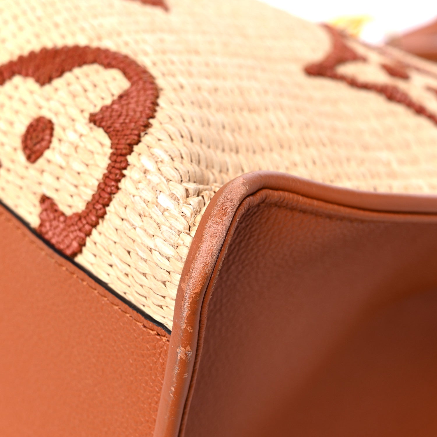 Louis Vuitton Raffia Calfskin Monogram Giant Onthego GM Tan 8 of 21