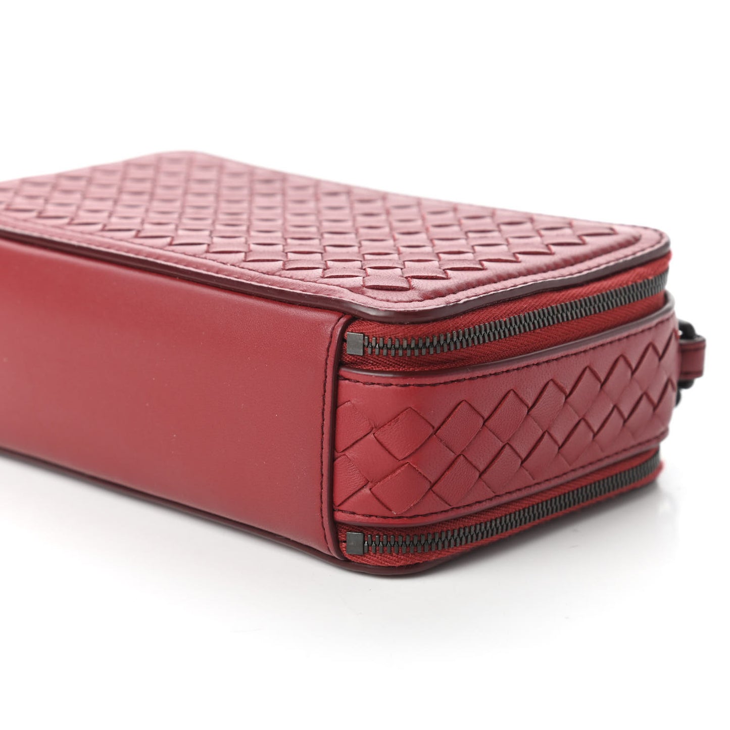 Nappa Intrecciato Camera Bag Red