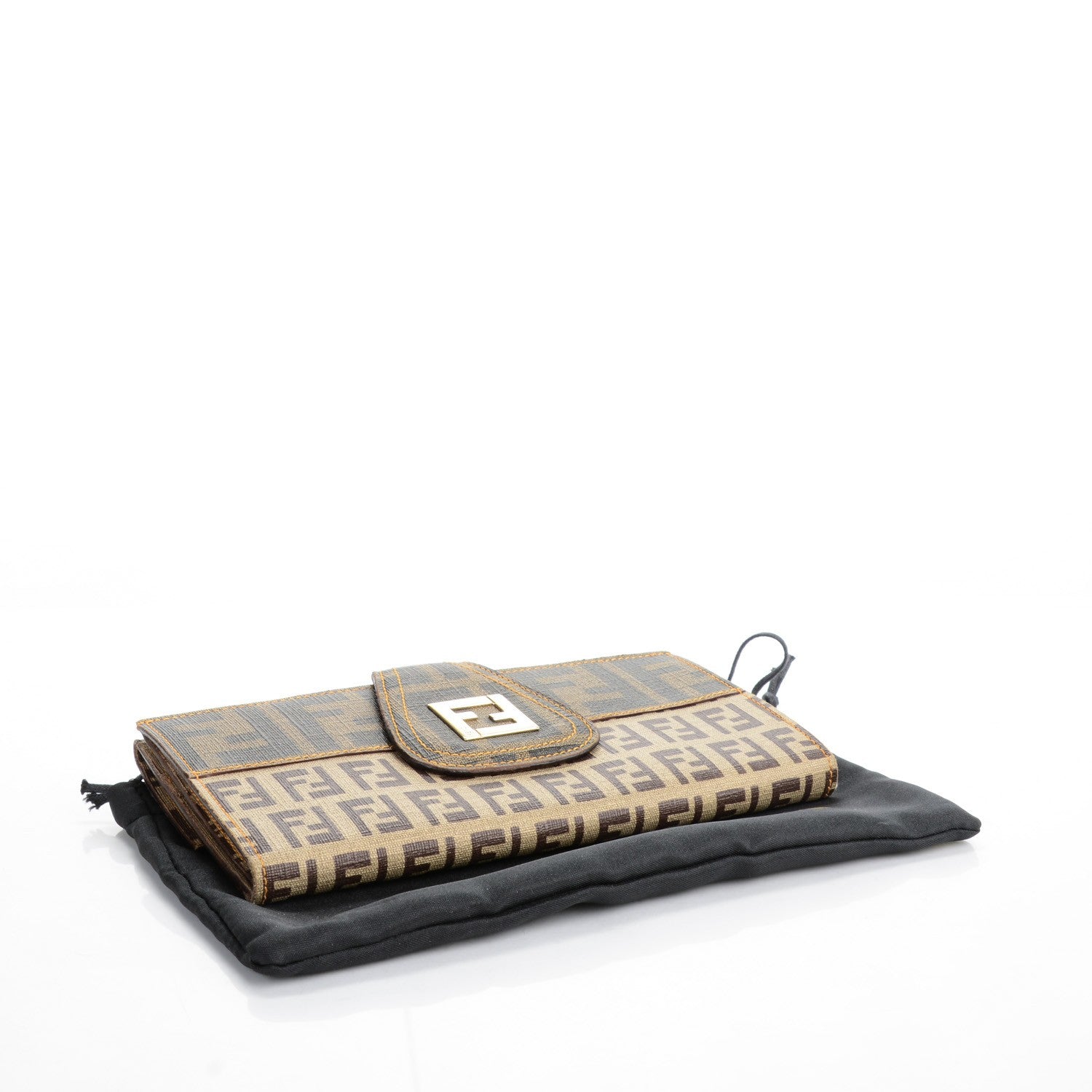 Fendi Zucca Zucchino Spalmati Continental Wallet Tobacco 4 of 7